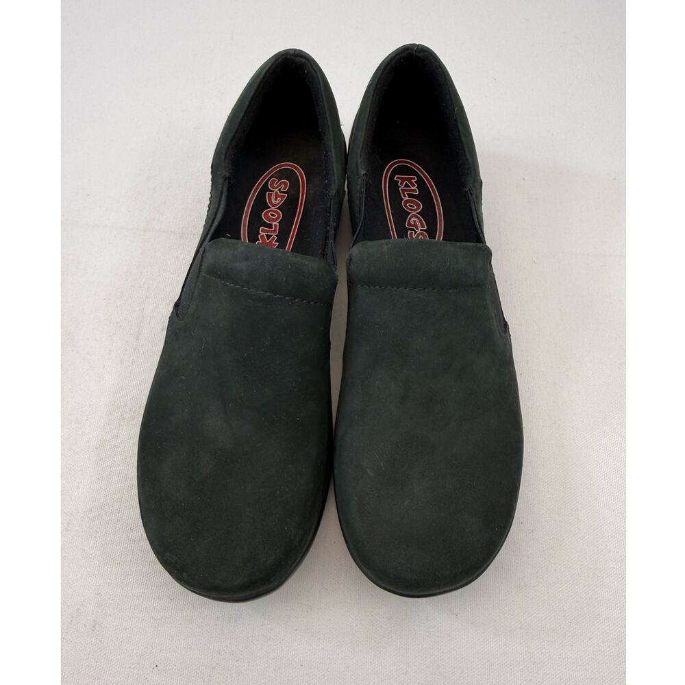 Dark Forest Green Klogs Slip-On Shoes Size 7 Lagenlook Loafers Comfort Clogs